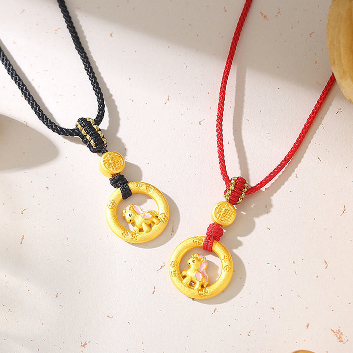 Buddha Stones925スターリングシルバー 馬年平和のお守りチャームバランスストリング カップルブレスレット - image 20