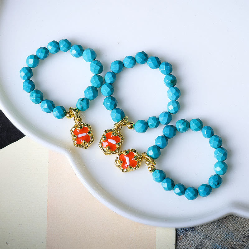 Buddha Stones 4mm 極細ターコイズ ファセットビーズデザイン 強度 弾性リング - image 4