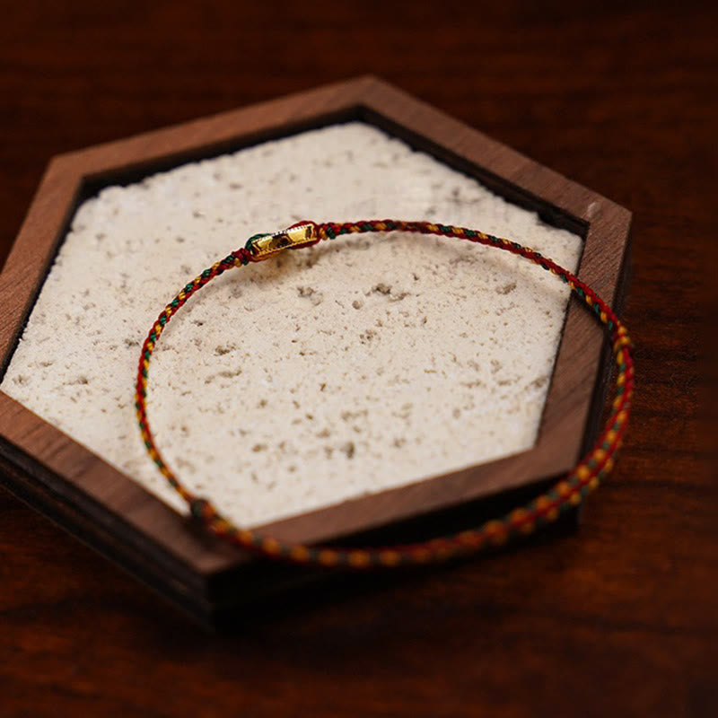 Buddha Stonesハンドメイド 銅貨 チャーム コネクション 編み紐 調節可能 ブレスレット アンクレット - image 2