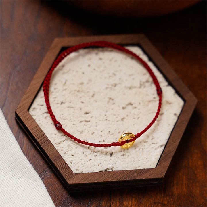 Buddha Stonesハンドメイド 銅貨 チャーム コネクション 編み紐 調節可能 ブレスレット アンクレット - 赤いアンクレット - image 11