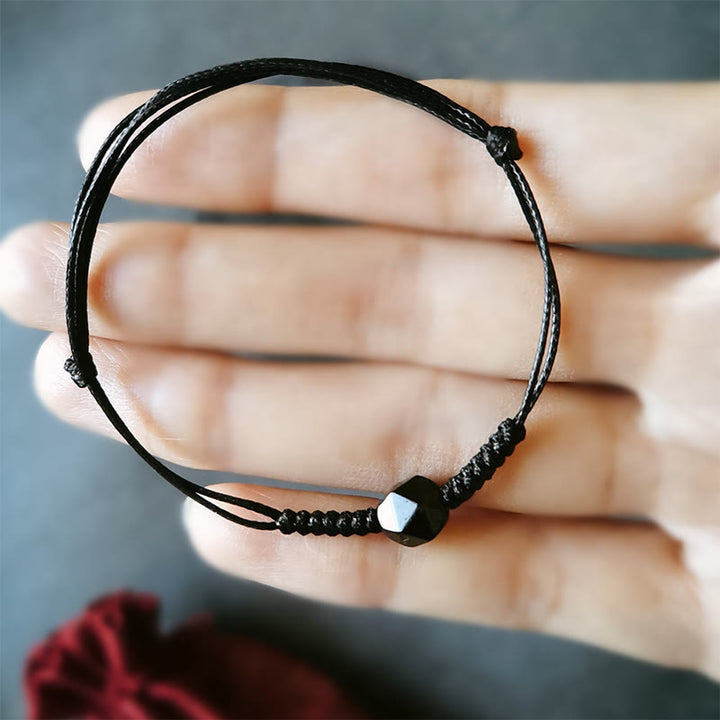 Buddha Stones天然黒曜石の紐編み強さブレスレット - image 6