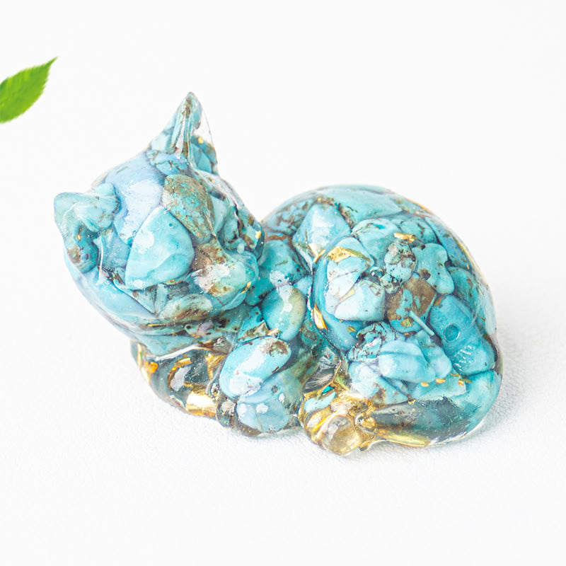 Buddha Stonesクリスタルチップエポキシ樹脂小さな猫ポジティブデコレーション  - image 29