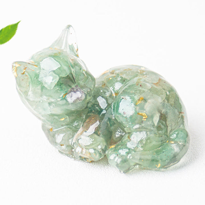 Buddha Stonesクリスタルチップエポキシ樹脂小さな猫ポジティブデコレーション  - image 26