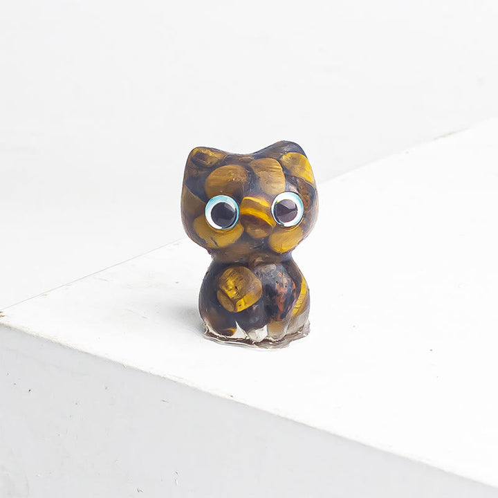 Buddha Stones水晶 ドリップ樹脂 小さな猫 浄化 装飾 像 - image 10