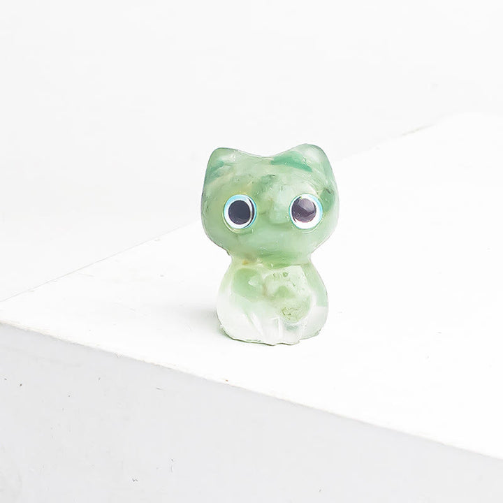Buddha Stones水晶 ドリップ樹脂 小さな猫 浄化 装飾 像 - image 19