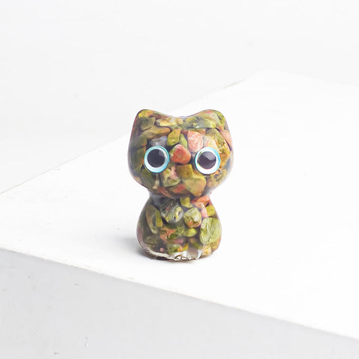 Buddha Stones水晶 ドリップ樹脂 小さな猫 浄化 装飾 像 - image 22