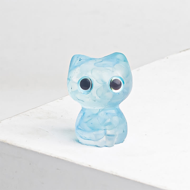 Buddha Stones水晶 ドリップ樹脂 小さな猫 浄化 装飾 像 - image 16