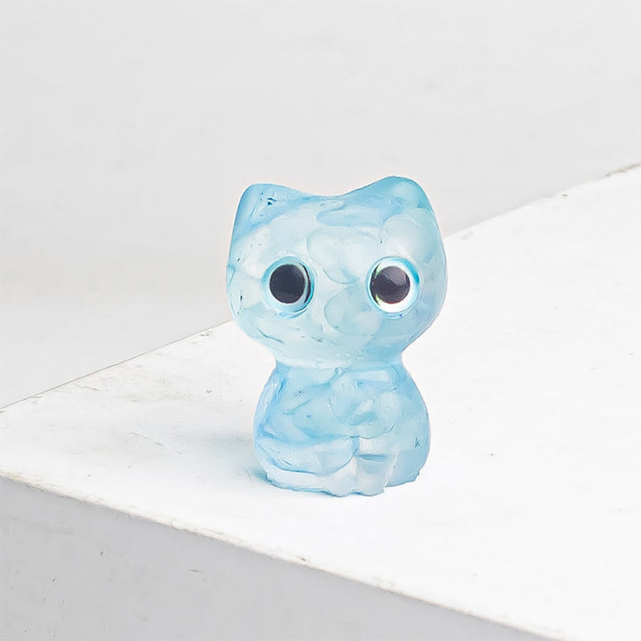 Buddha Stones水晶 ドリップ樹脂 小さな猫 浄化 装飾 像 - image 16