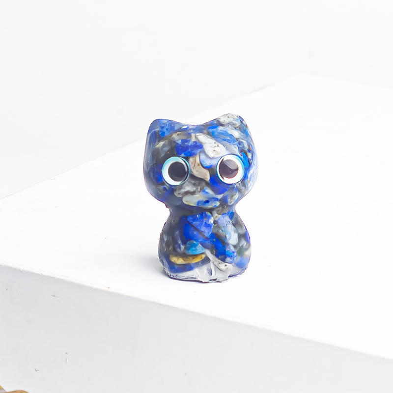 Buddha Stones水晶 ドリップ樹脂 小さな猫 浄化 装飾 像 - image 7