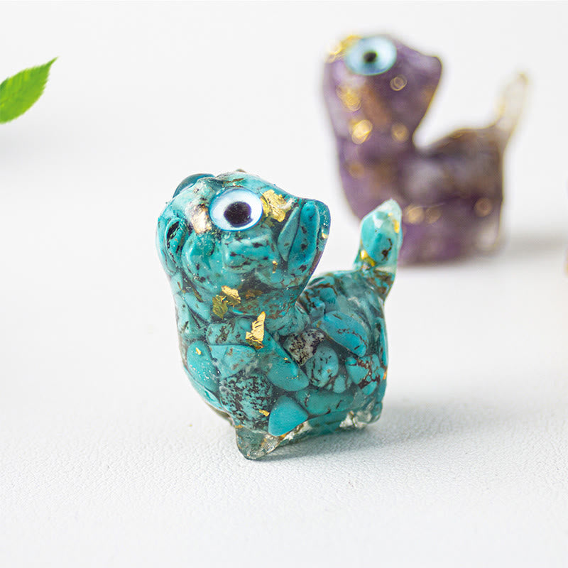 Buddha Stones クリスタルドリップ樹脂製小型猫の安らぎの達成装飾像 - image 7