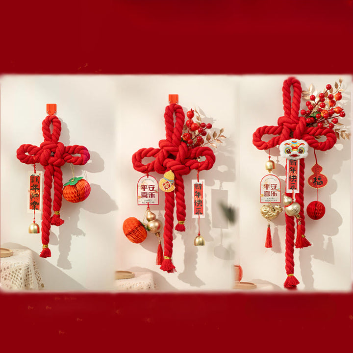 馬年獅子舞い福文字中国結び幸運繁栄Buddha Stones飾り - image 21