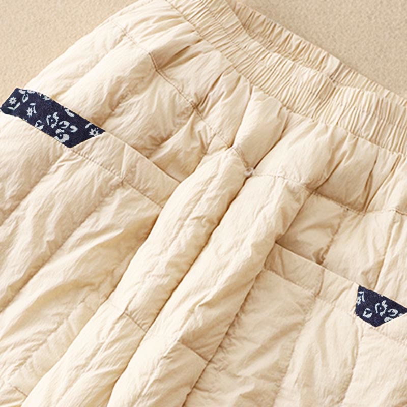 Buddha Stonesレディース 冬用 サーマル パッチワーク コットンパンツ ポケット付き - image 2