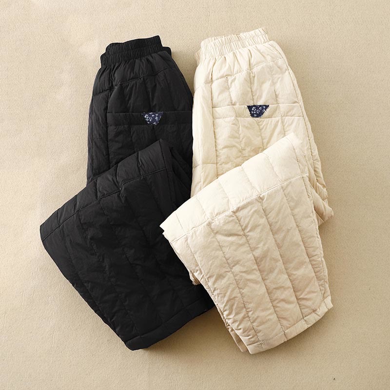 Buddha Stonesレディース 冬用 サーマル パッチワーク コットンパンツ ポケット付き - image 13