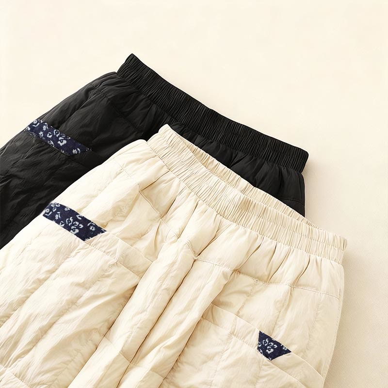 Buddha Stonesレディース 冬用 サーマル パッチワーク コットンパンツ ポケット付き - image 14