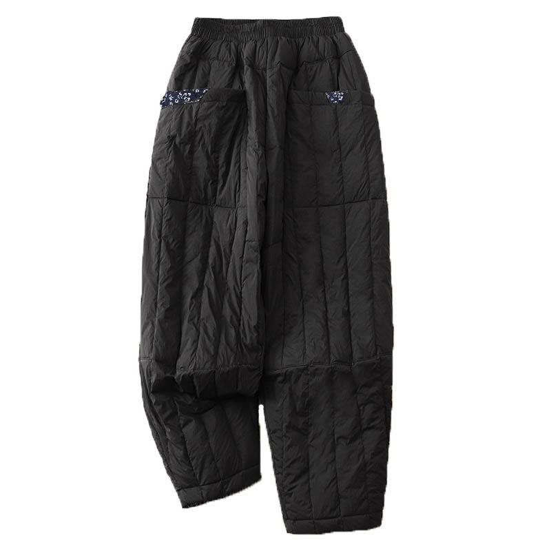 Buddha Stonesレディース 冬用 サーマル パッチワーク コットンパンツ ポケット付き - image 12