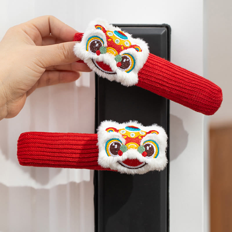 馬年舞獅子福文字Buddha Stonesドアハンドル良縁祈願装飾 - image 2