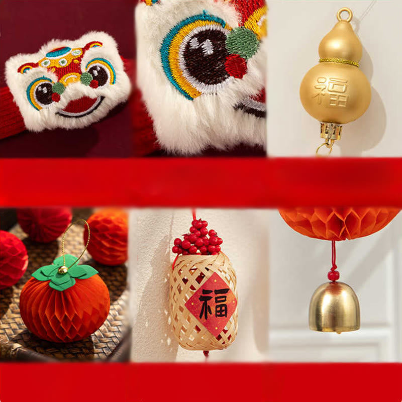 馬年舞獅子福文字Buddha Stonesドアハンドル良縁祈願装飾 - image 12