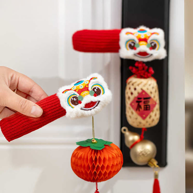 馬年舞獅子福文字Buddha Stonesドアハンドル良縁祈願装飾 - image 0