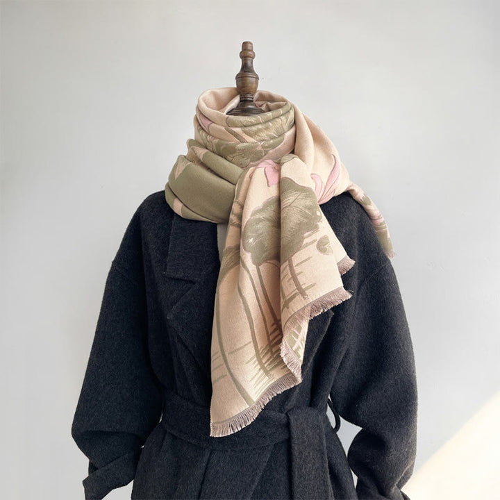 Buddha Stones、秋の蓮、鯉、トンボ柄、心地よいスカーフショール - image 14