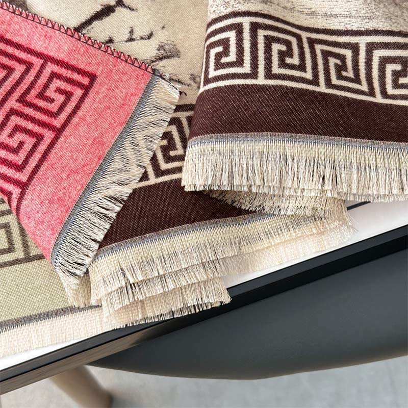 Buddha Stonesと秋の梅の花の軒先水墨画模様の心地よいスカーフショール - image 15