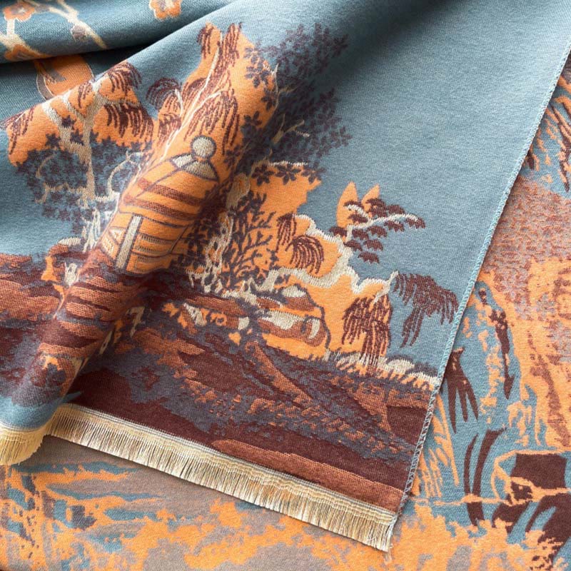 Buddha Stones、秋の花、木々、パビリオン柄、心地よいスカーフショール - image 12