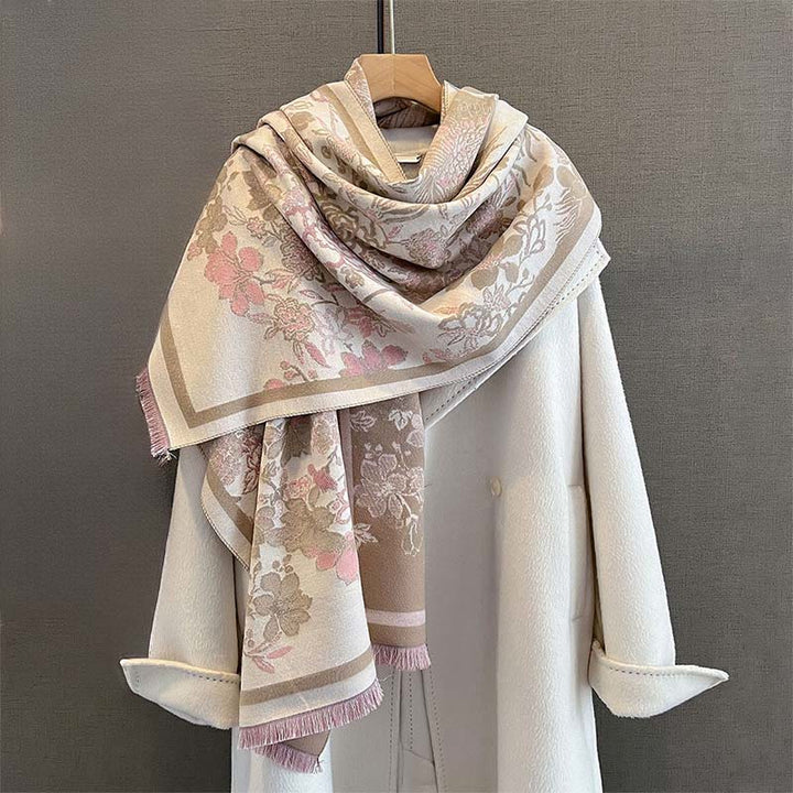 Buddha Stonesと秋の鳳凰の花柄のソフトスカーフショール - image 5