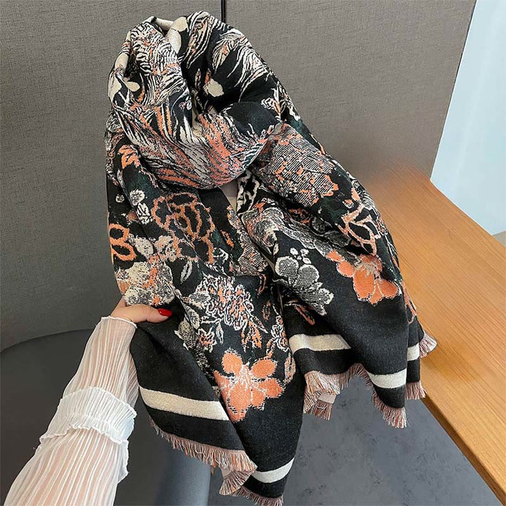 Buddha Stonesと秋の鳳凰の花柄のソフトスカーフショール - image 3