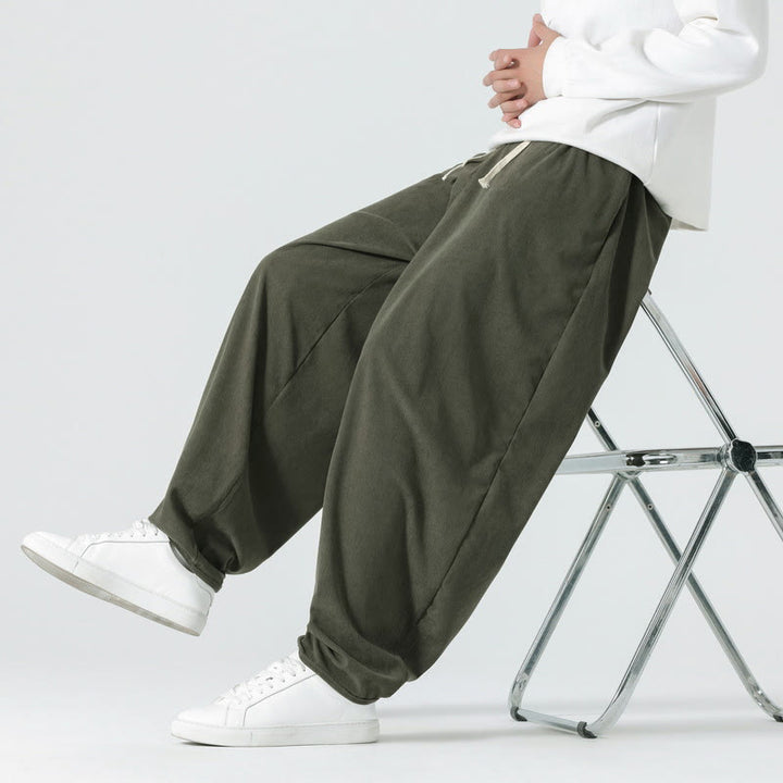 Buddha Stones秋冬 無地コーデュロイ メンズ ハーレムパンツ ポケット付き - image 5