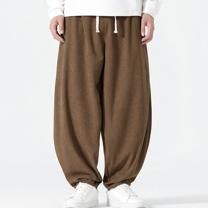 Buddha Stones秋冬 無地コーデュロイ メンズ ハーレムパンツ ポケット付き - image 20