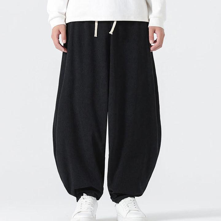 Buddha Stones秋冬 無地コーデュロイ メンズ ハーレムパンツ ポケット付き - image 9