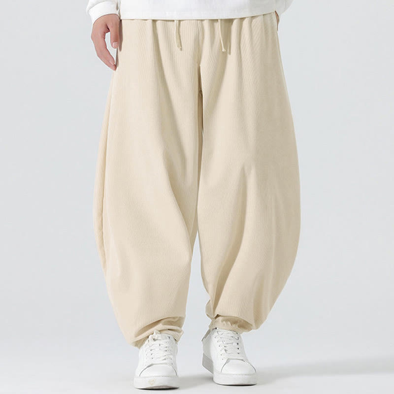 Buddha Stones秋冬 無地コーデュロイ メンズ ハーレムパンツ ポケット付き - image 14