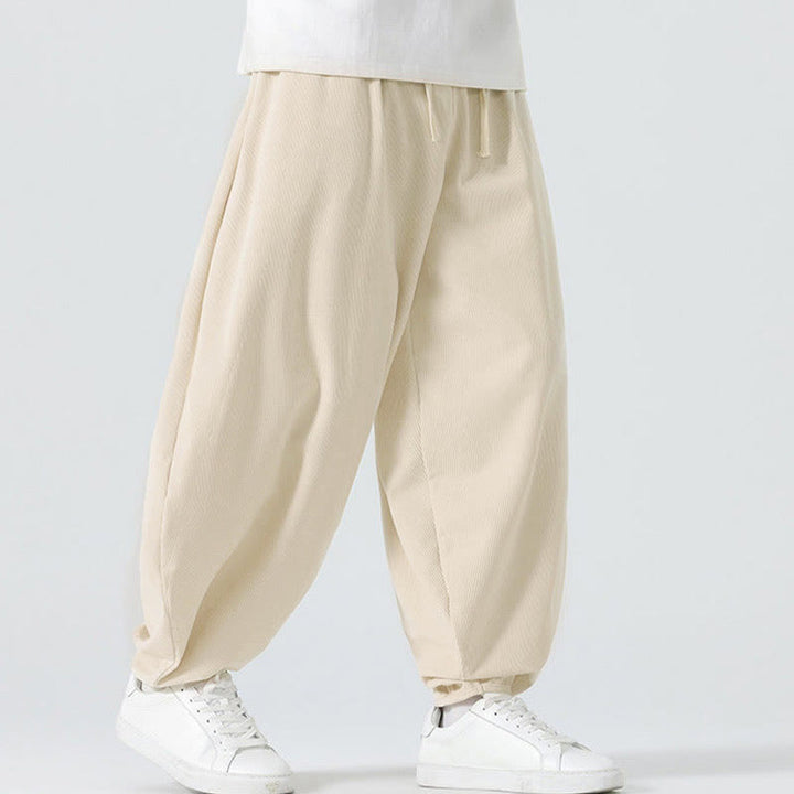 Buddha Stones秋冬 無地コーデュロイ メンズ ハーレムパンツ ポケット付き - image 12