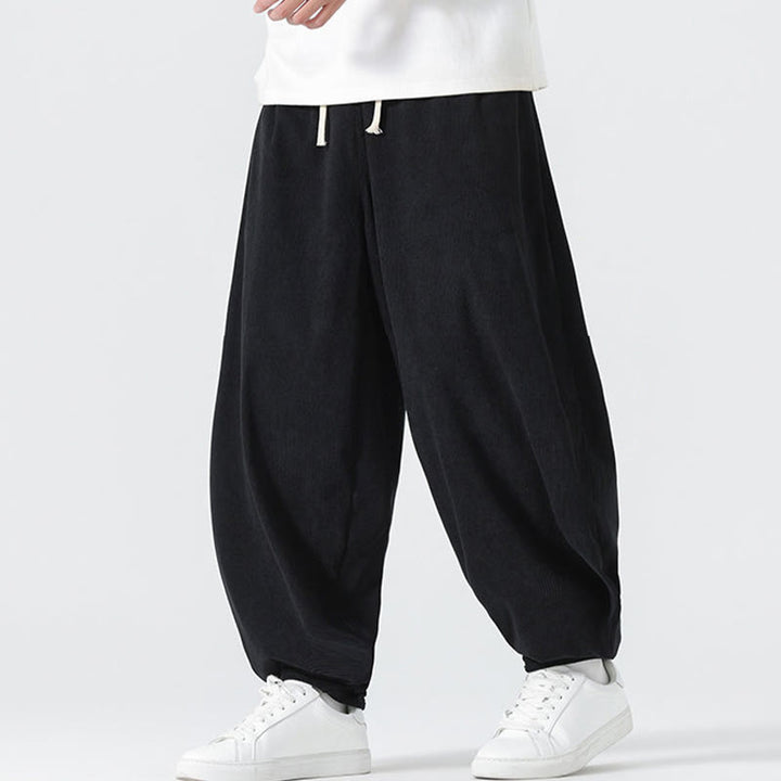 Buddha Stones秋冬 無地コーデュロイ メンズ ハーレムパンツ ポケット付き - image 7