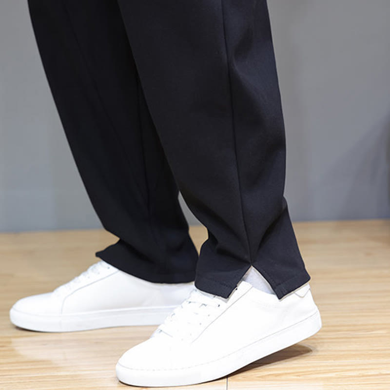 Buddha Stones冬用 無地 裏起毛 メンズ コットンリネン パンツ ポケット付き - image 20