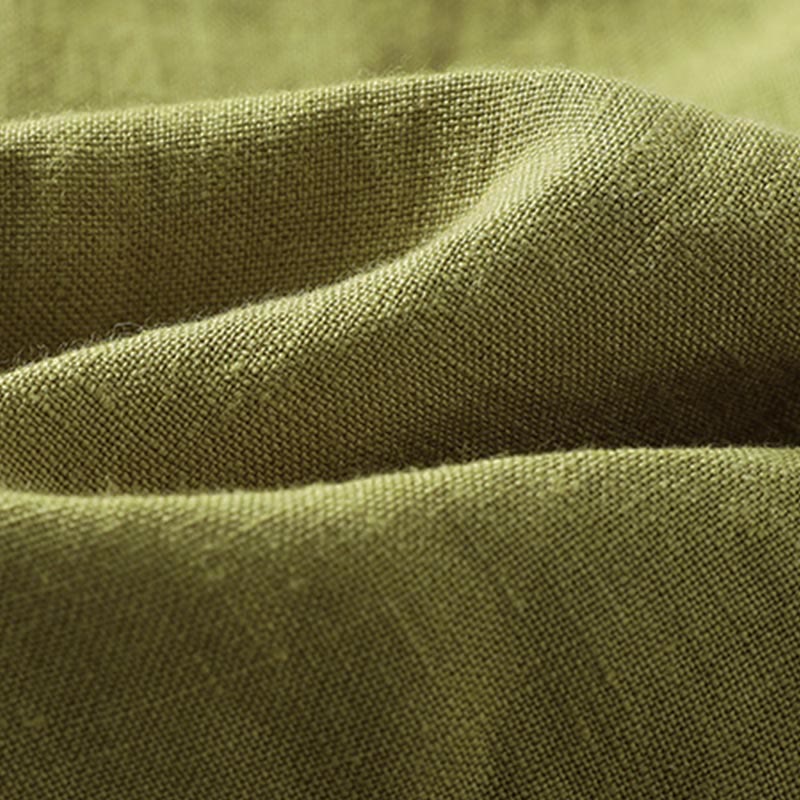 Buddha Stones春 ダークカーキ スタンドカラー ハーフボタンデザイン レディース 長袖シャツ - image 11