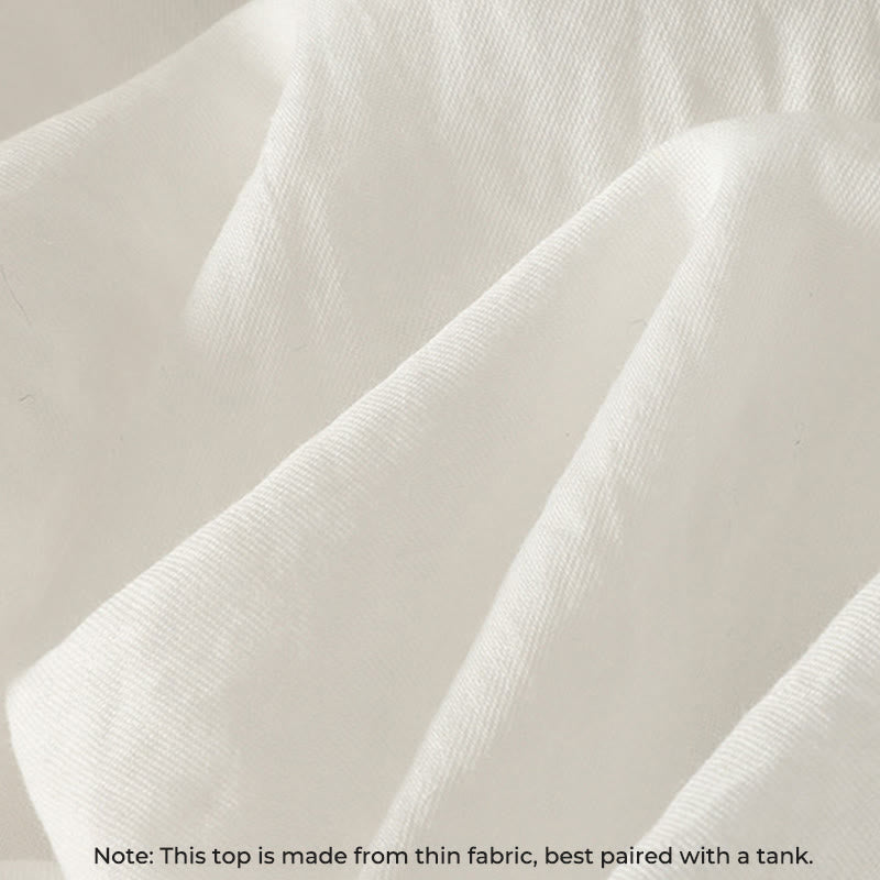 Buddha Stonesホワイトボタン フリル 長袖 レディース コットンシャツ - image 8