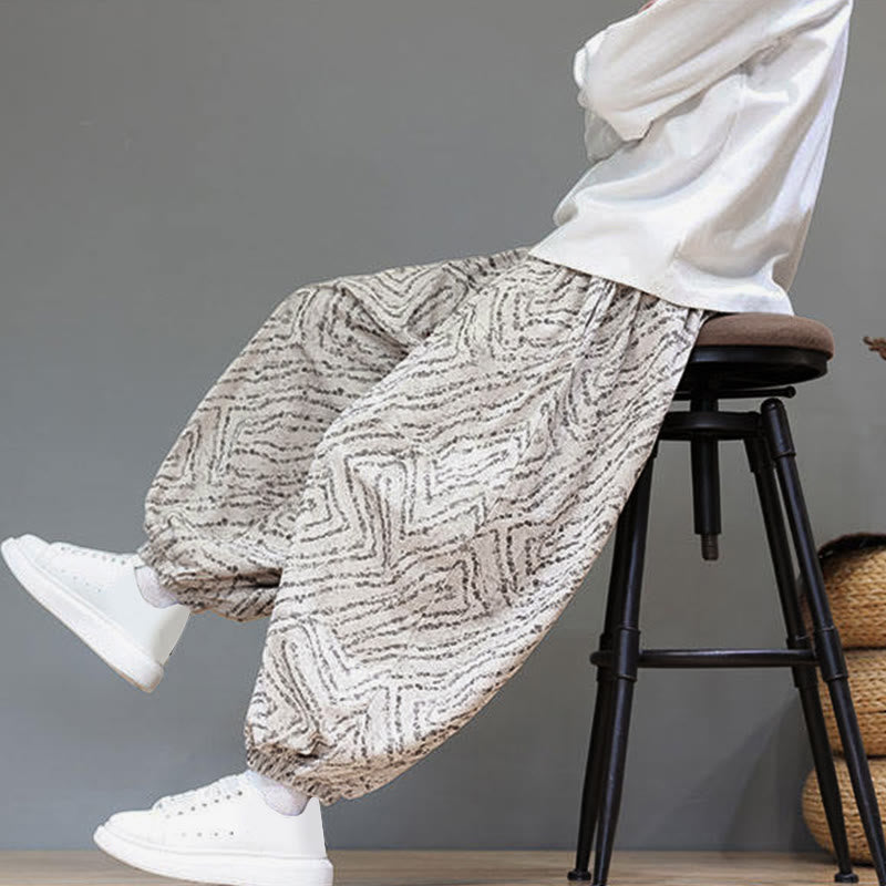 Buddha Stonesの秋の質感、ドローストリングデザイン、コーデュロイ、コットンリネン、ポケット付きメンズハーレムパンツ - image 9