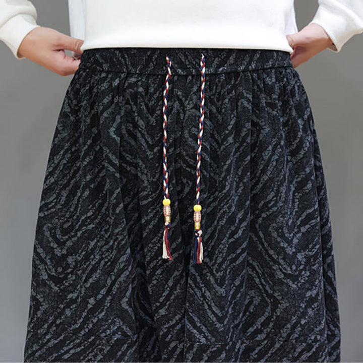 Buddha Stonesの秋の質感、ドローストリングデザイン、コーデュロイ、コットンリネン、ポケット付きメンズハーレムパンツ - image 19