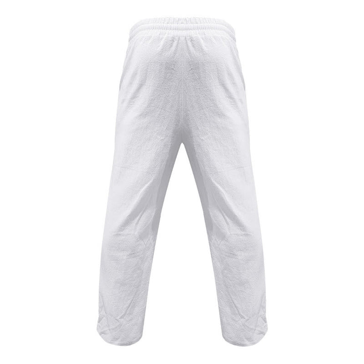 Buddha Stonesカジュアル 無地 ボタン メンズ コットンパンツ ポケット付き - image 1