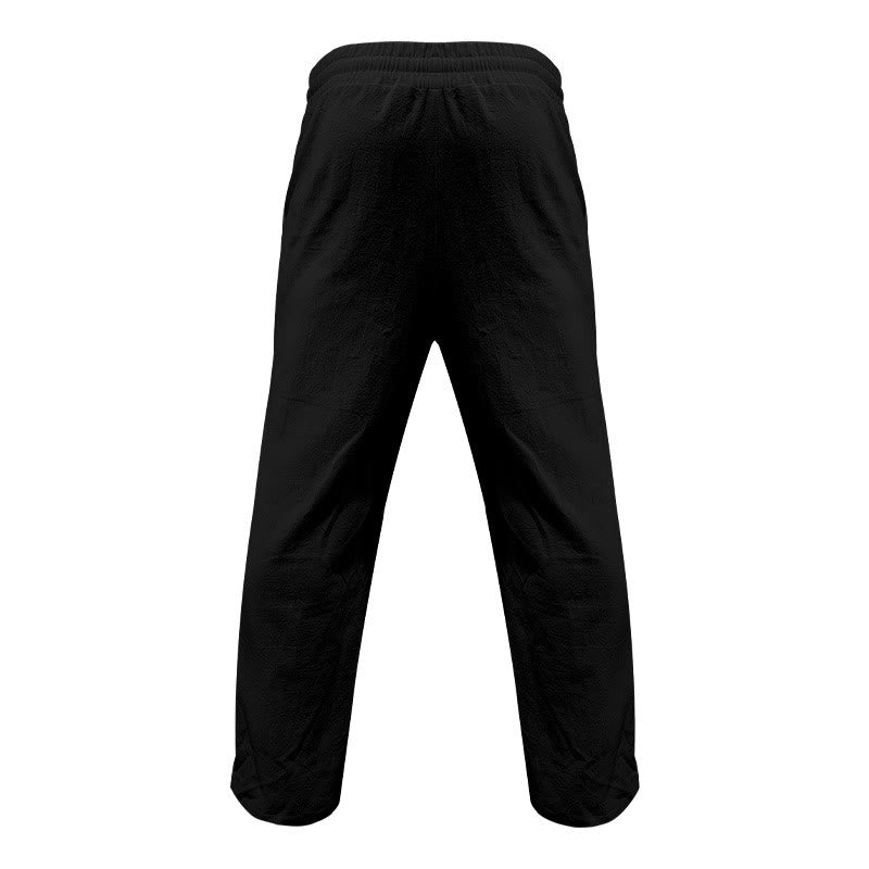 Buddha Stonesカジュアル 無地 ボタン メンズ コットンパンツ ポケット付き - image 6