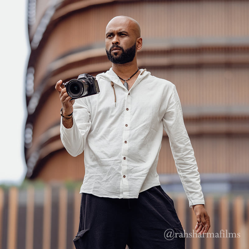 Buddha Stones無地 長袖 フード付き ドローストリング ボタン リネン メンズ シャツ - image 5