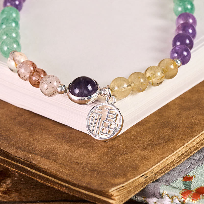 Buddha Stones福 キャラクター チャーム スーパーセブン クリスタル 成長 キーチェーン 携帯電話 吊り下げ 飾り - image 1