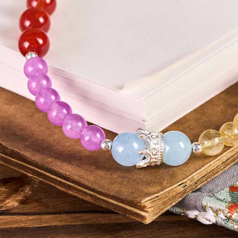 Buddha Stones紫玉髄 シトリン 王冠 ビーズ ハーモニー キーチェーン 携帯電話 吊り下げ装飾 - image 1