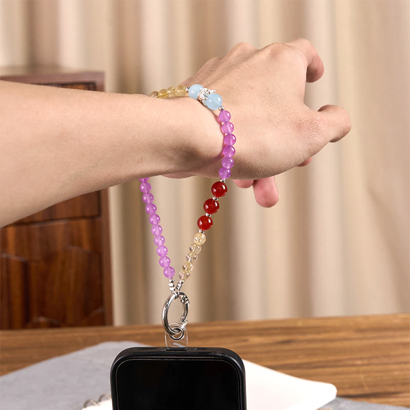 Buddha Stones紫玉髄 シトリン 王冠 ビーズ ハーモニー キーチェーン 携帯電話 吊り下げ装飾 - image 3