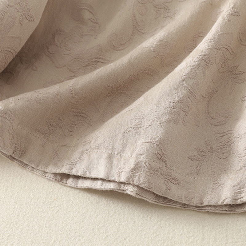 Buddha Stonesジャカード 斜め前立て 長袖 レディース コットンリネン ボタンシャツ - image 5