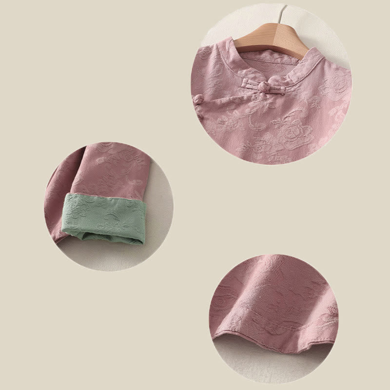 Buddha Stonesジャカード 斜め前立て 長袖 レディース コットンリネン ボタンシャツ - image 19