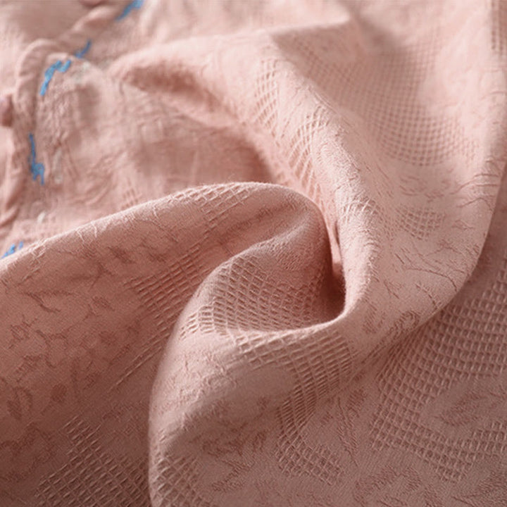 Buddha Stones秋 刺繍 アシンメトリーデザイン カエルボタン レディース コットン 長袖シャツ - image 20