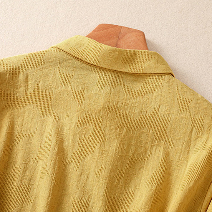 Buddha Stones秋 刺繍 アシンメトリーデザイン カエルボタン レディース コットン 長袖シャツ - image 27