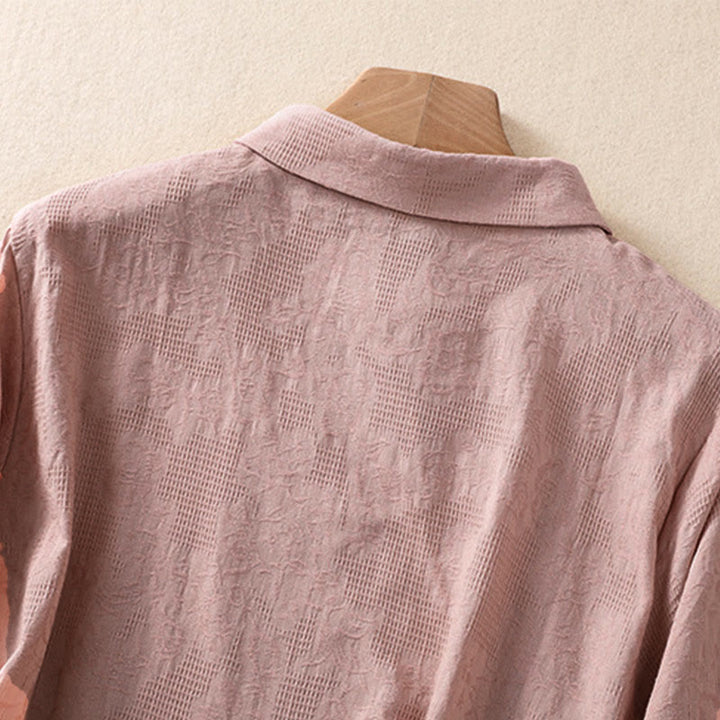 Buddha Stones秋 刺繍 アシンメトリーデザイン カエルボタン レディース コットン 長袖シャツ - image 17