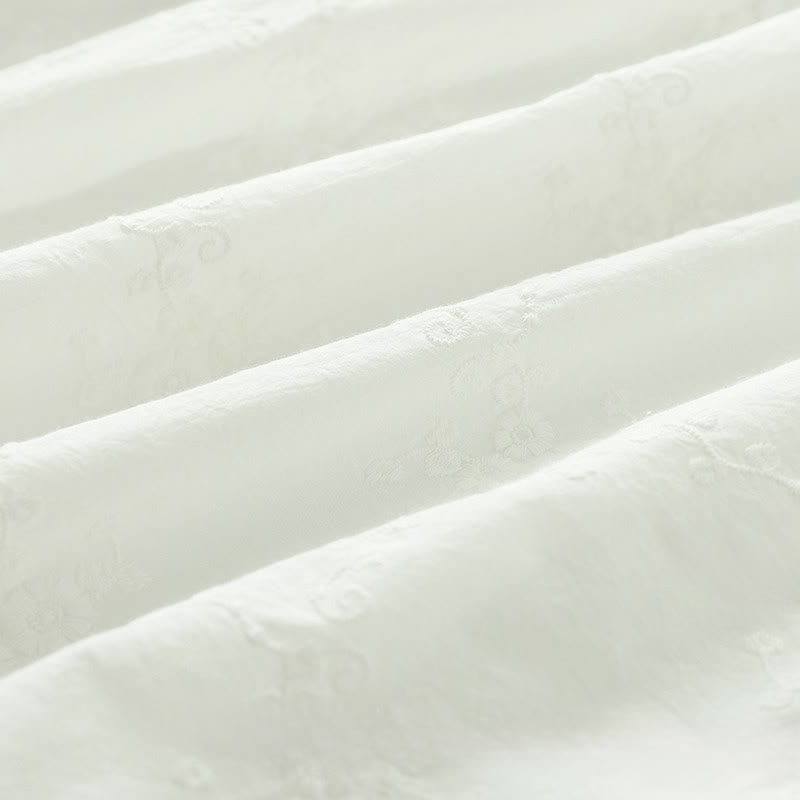 Buddha Stonesの秋のフリル襟刺繍レリーフフラワーボタンレディースコットン長袖シャツ - image 16